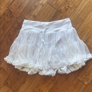 White Ruffled Women's athletic skort
